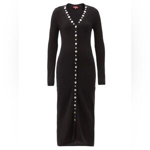 STAUD Black Long Sleeve Knit Dress